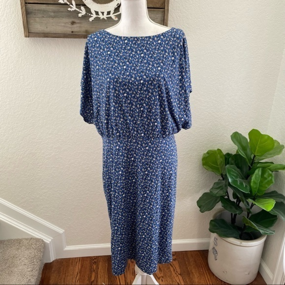 Ann Taylor blue dolman top floral dress size 14 NWT‎